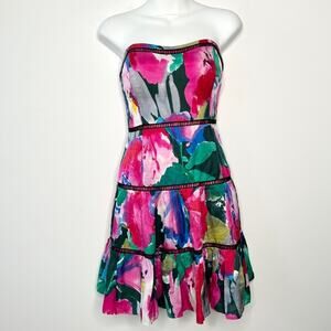 COAST Silk Dress Womens Size 8 (runs small) Silk Floral Watercolor